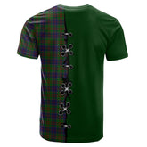 Stewart of Appin Hunting Tartan T-shirt - Lion Rampant And Celtic Thistle Style